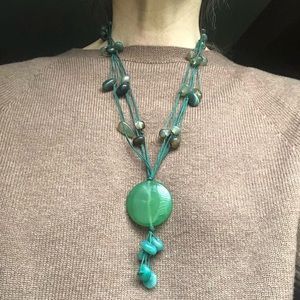 Green Glass beaded Necklace